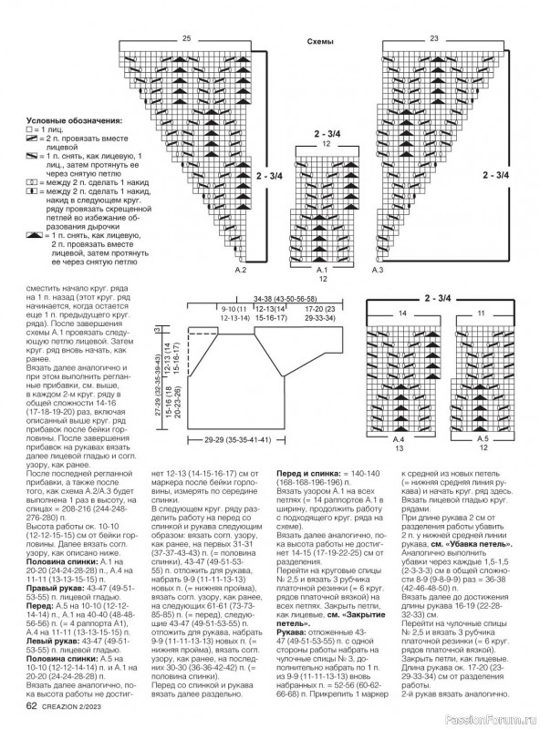 Вязаные модели спицами в журнале «Creazion №2 2023»