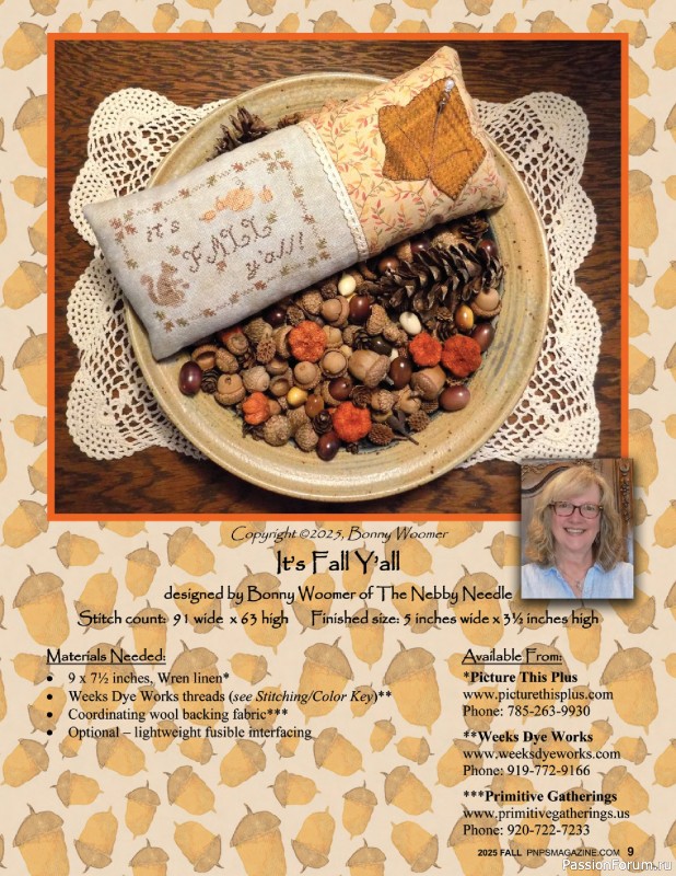 Коллекция вышивки в журнале «Punch Needle & Primitive Stitcher – Fall 2025»