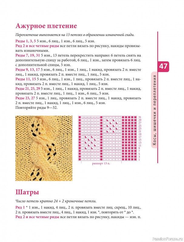 Вязаные проекты в книге «Красивые узоры на спицах»