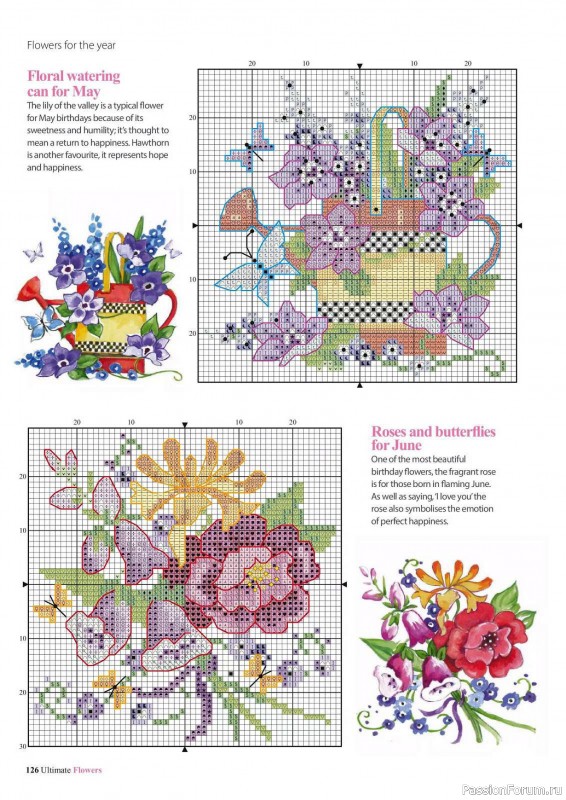 Коллекция вышивки в журнале «Ultimate CrossStitch Flowers - 2025»