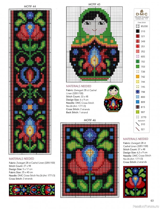 Коллекция вышивки в книге &laquo;Floral Folk Art in Cross Stitch&raquo;