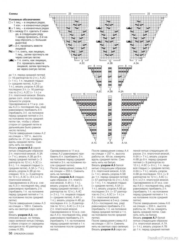 Вязаные модели спицами в журнале «Creazion №2 2023»