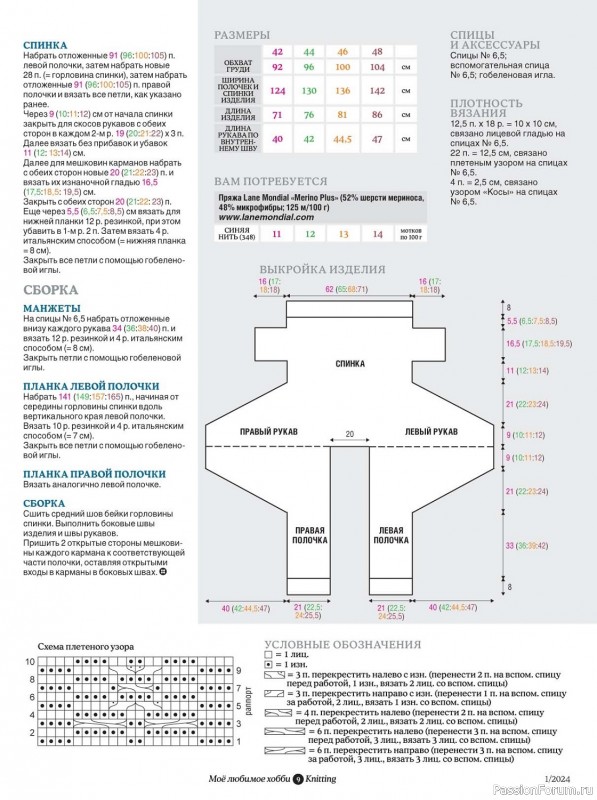 Вязаные модели в журнале «Knitting. Моё любимое хобби №1 2024»