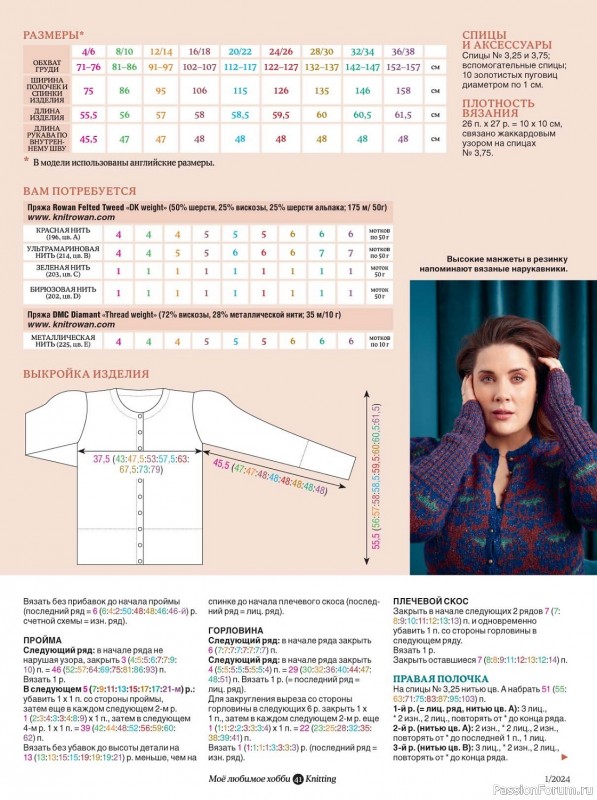 Вязаные модели в журнале «Knitting. Моё любимое хобби №1 2024»