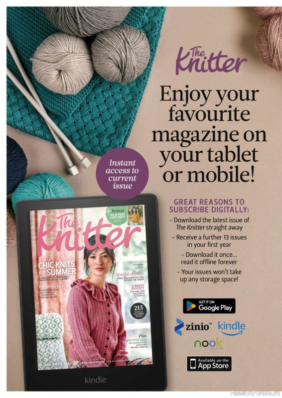 Вязаные проекты спицами в журнале «The Knitter №221 2025»