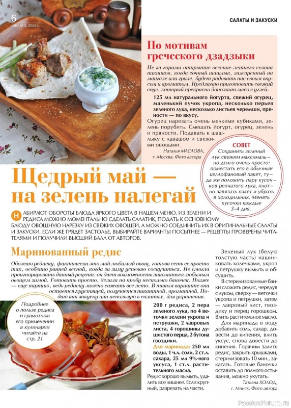 Коллекция кулинарных рецептов в журнале «Наша кухня №5 2024»