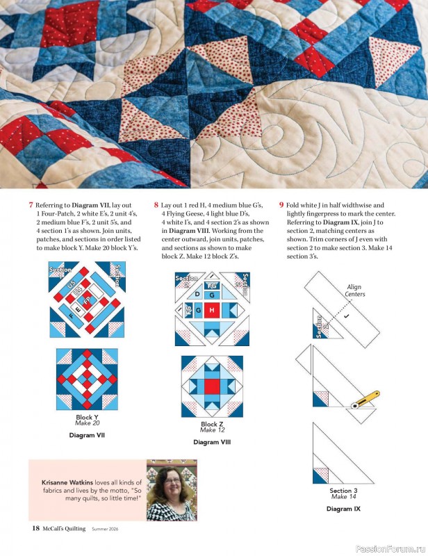 Коллекция проектов для рукодельниц в журнале &laquo;McCall's Quilting - Summer 2026&raquo;