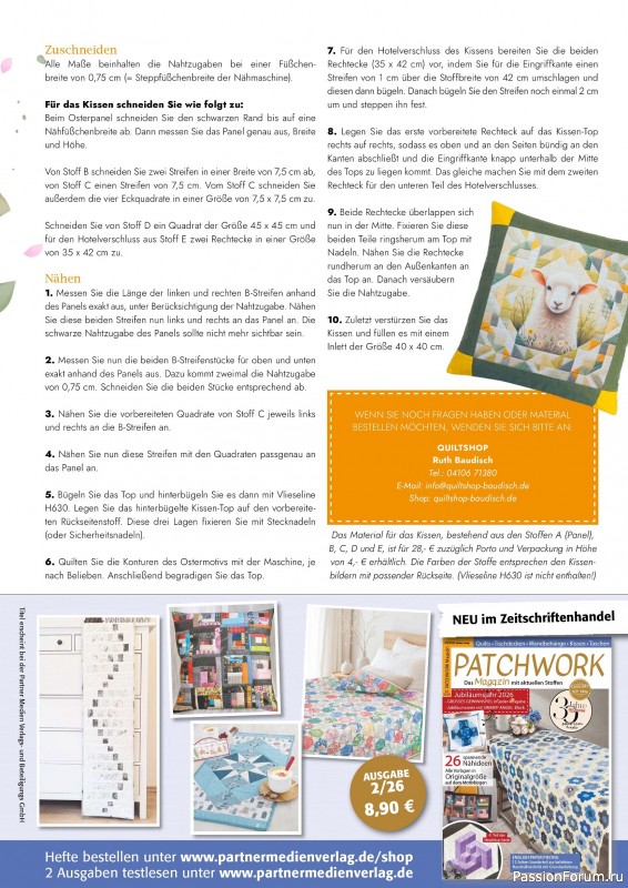 Коллекция проектов для рукодельниц в журнале «Patchwork & Nähen №2 2026»
