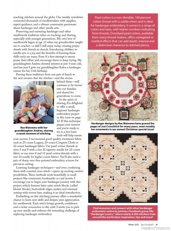 Коллекция вышивки в журнале «Just CrossStitch - Winter 2025»