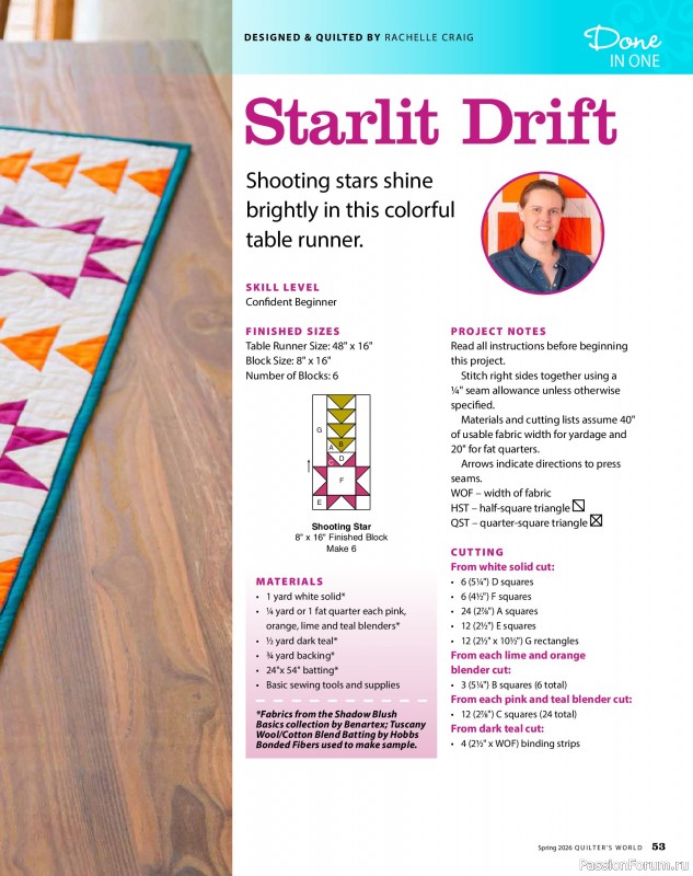 Коллекция проектов для рукодельниц в журнале «Quilter's World - Spring 2026»