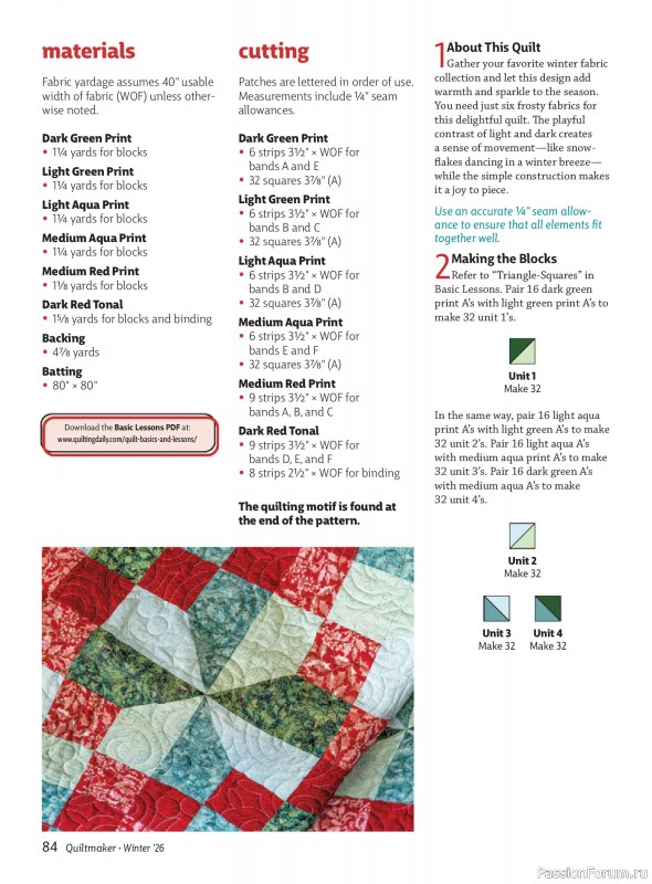 Коллекция проектов для рукодельниц в журнале «Quiltmaker - Winter 2026»