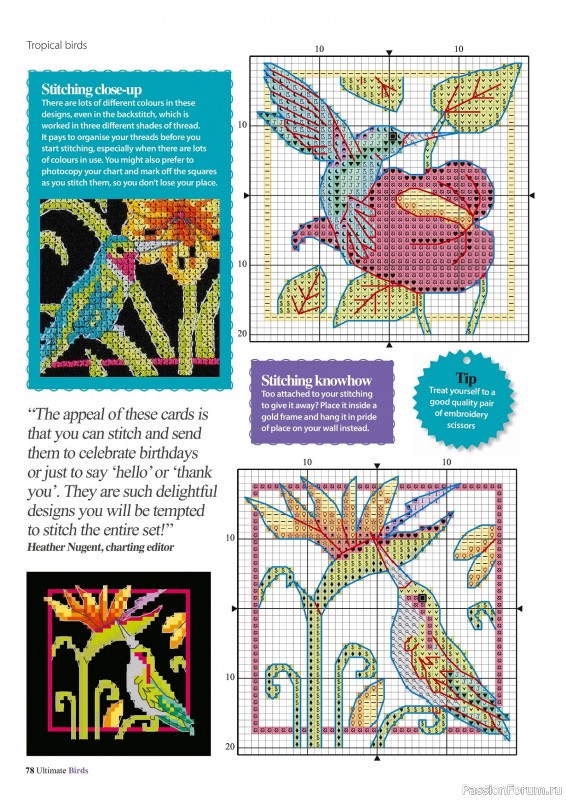 Коллекция вышивки в журнале «Cross Stitch Birds - March 2025»