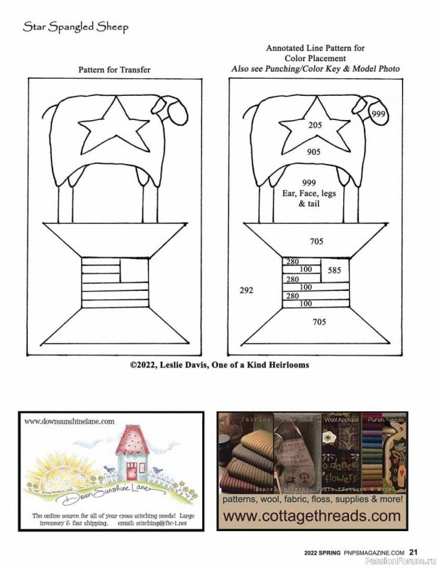 Новые техники рукоделия в журнале «Punch Needle & Primitive Stitcher-Spring 2022»