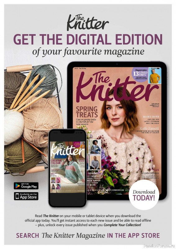 Вязаные проекты спицами в журнале «The Knitter №227 2026»
