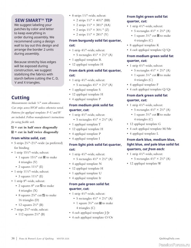 Коллекция проектов для рукодельниц в журнале «Fons & Porter's Love of Quilting - Winter 2026»