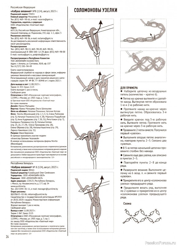 Авторские проекты в журнале «Азбука вязания №8 2023»