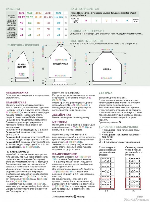 Вязаные модели в журнале «Knitting. Моё любимое хобби №1 2024»