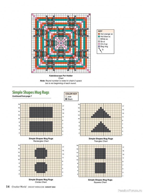 Вязаные проекты крючком в журнале «Crochet World – August 2022»