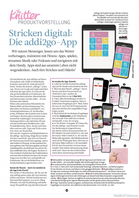 Вязаные проекты спицами в журнале «The Knitter №75 2025 Germany»