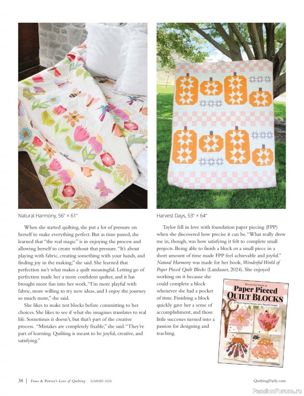 Коллекция проектов для рукодельниц в журнале «Love of Quilting - Summer 2026»