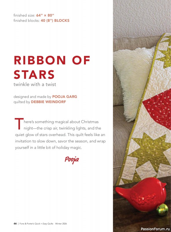 Коллекция проектов для рукодельниц в журнале &laquo;Quick+Easy Quilts - Winter 2026&raquo;