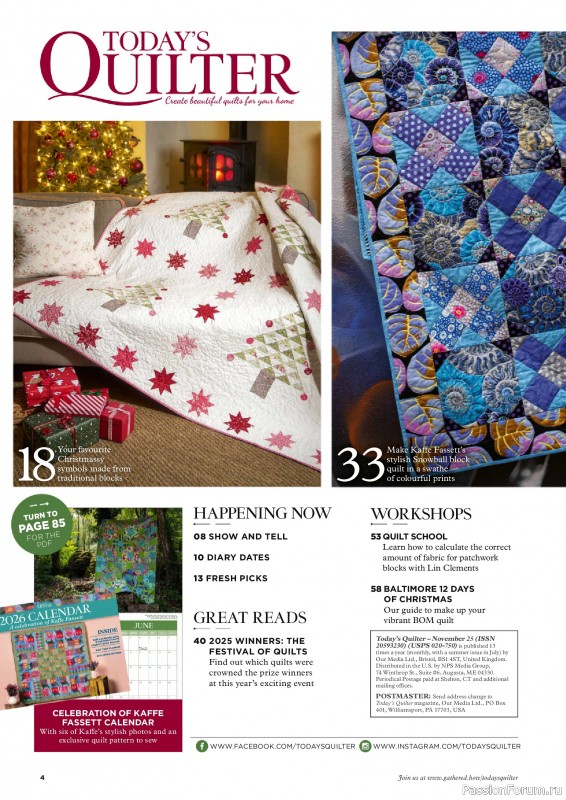 Коллекция проектов для рукодельниц в журнале «Todays Quilter №132 2025»