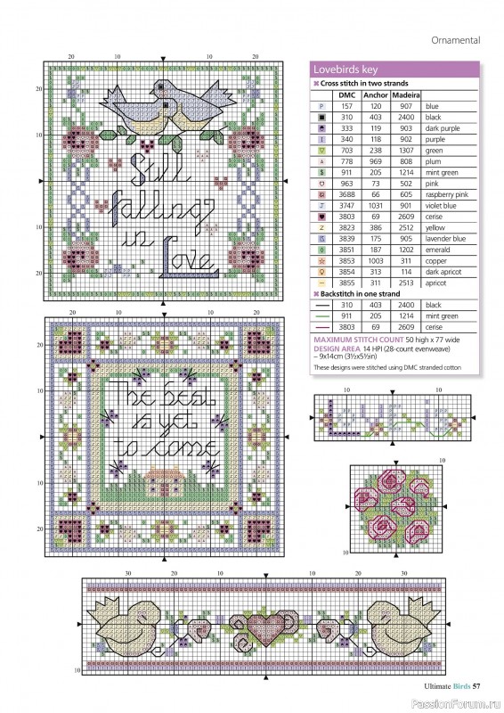 Коллекция вышивки в журнале «Cross Stitch Birds - March 2025»