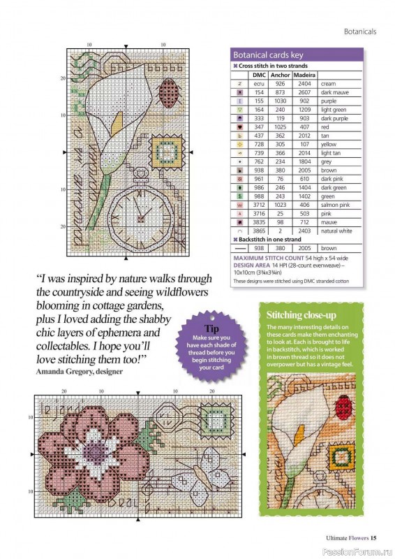 Коллекция вышивки в журнале «Ultimate CrossStitch Flowers - 2025»