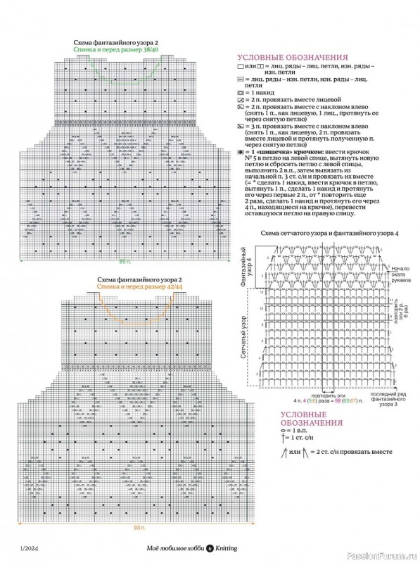 Вязаные модели в журнале «Knitting. Моё любимое хобби №1 2024»