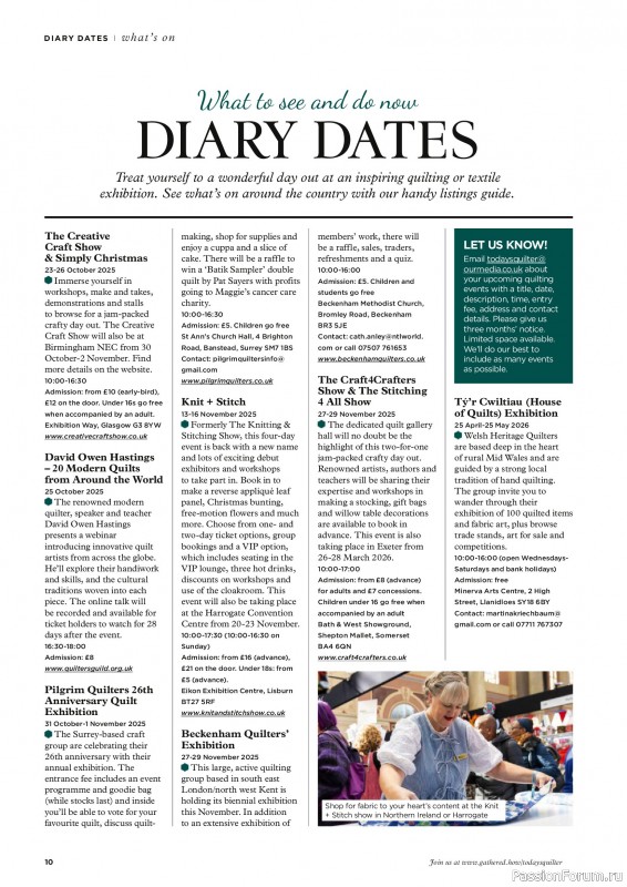 Коллекция проектов для рукодельниц в журнале «Todays Quilter №133 2025»