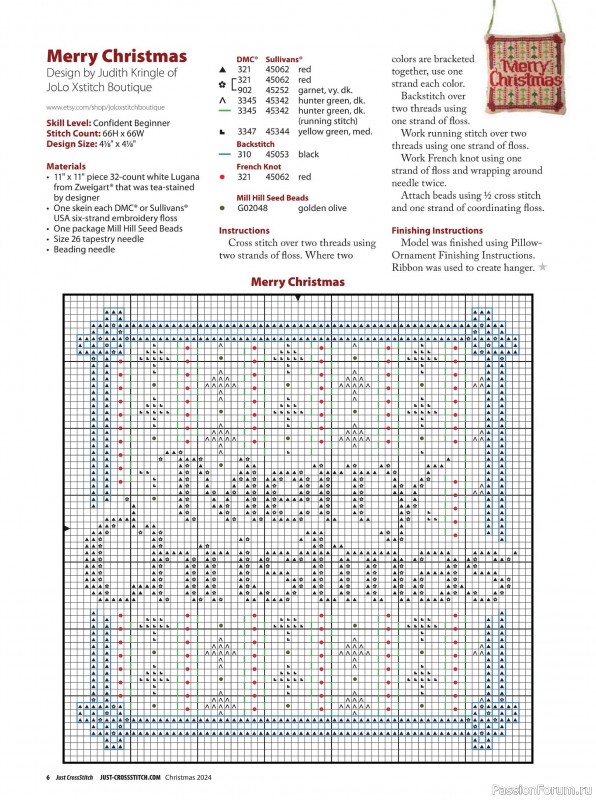 Коллекция вышивки в журнале «Just Cross Stitch - Christmas 2024»
