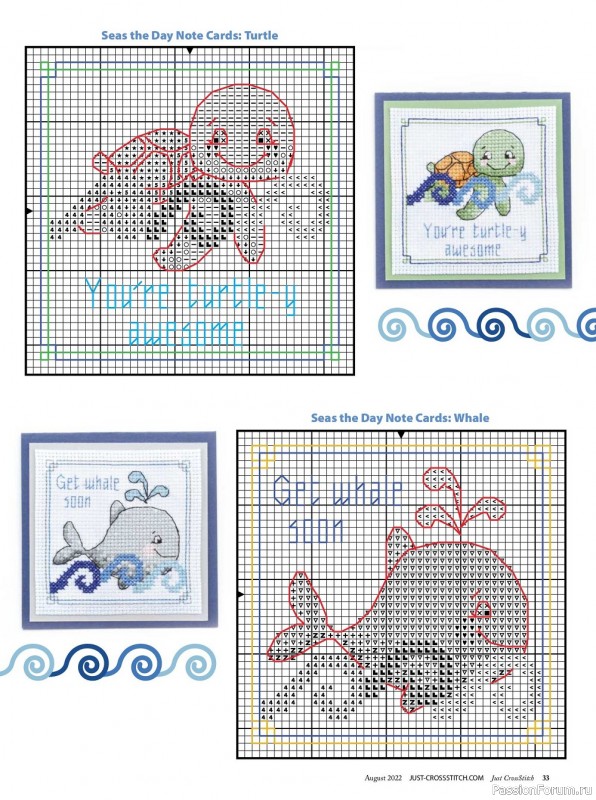 Коллекция вышивки в журнале «Just CrossStitch - August 2022»