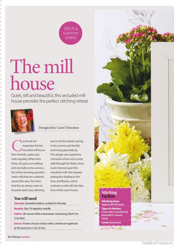 Коллекция вышивки в журнале «Ultimate Cross Stitch Gardens 2026»