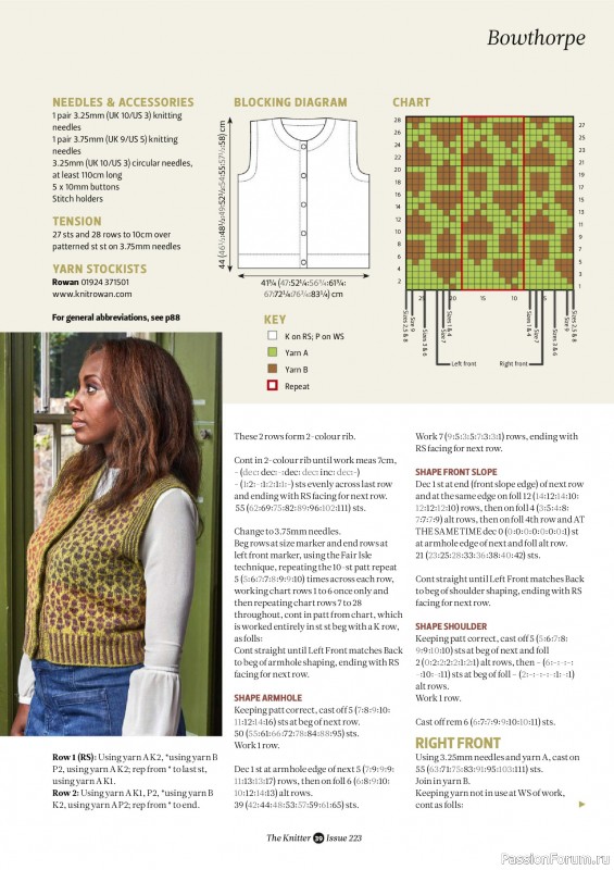Вязаные проекты спицами в журнале &laquo;The Knitter №223 2025&raquo;
