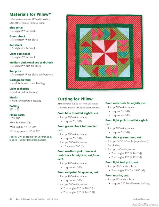 Коллекция проектов для рукодельниц в журнале «Fons & Porter's Love of Quilting - Winter 2026»