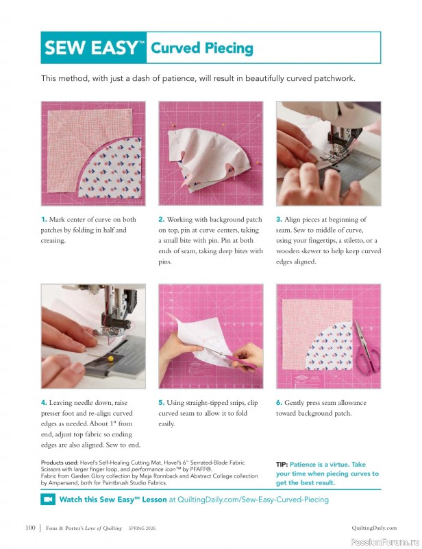 Коллекция проектов в журнале &laquo;Fons & Porter's Love of Quilting - Spring 2026&raquo;
