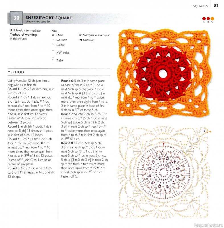 Вязаные проекты в книге &laquo;75 Crocheted Floral Blocks&raquo;. Часть 1
