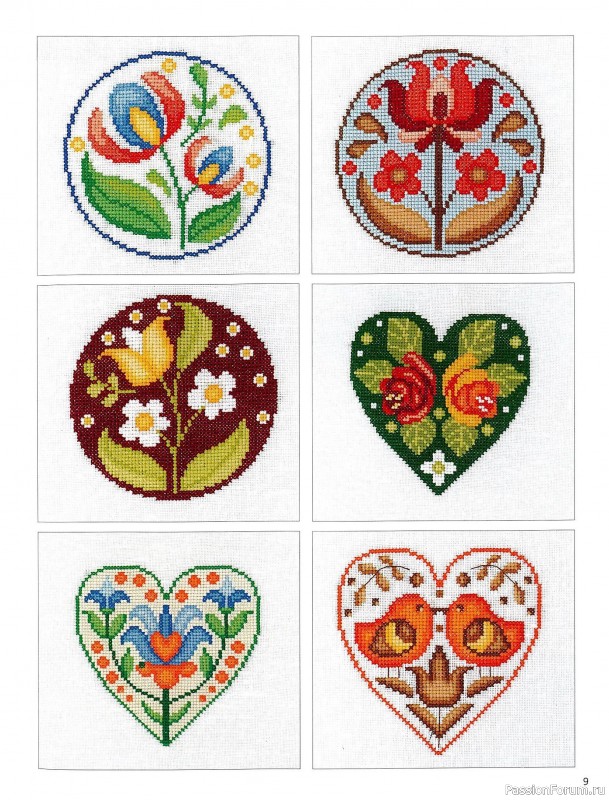Коллекция вышивки в книге &laquo;Floral Folk Art in Cross Stitch&raquo;