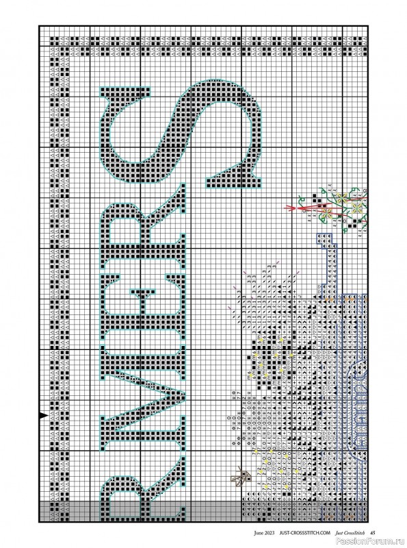 Коллекция вышивки в журнале «Just CrossStitch - June 2023»