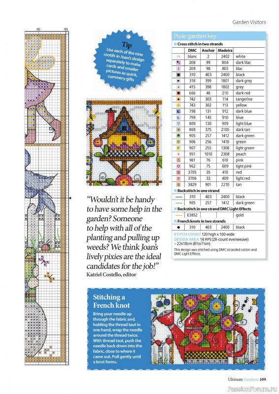 Коллекция вышивки в журнале «Ultimate Cross Stitch Gardens 2026»