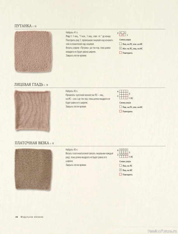 Вязаные проекты в книге &laquo;Модульное вязание на спицах&raquo;.