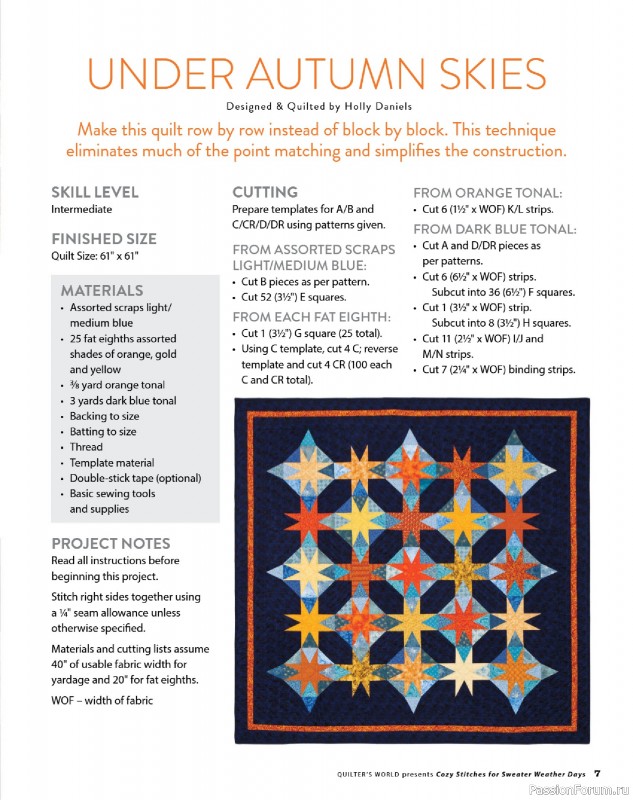 Коллекция проектов для рукодельниц в журнале &laquo;Quilter's World Specials - Late Autumn 2026&raquo;