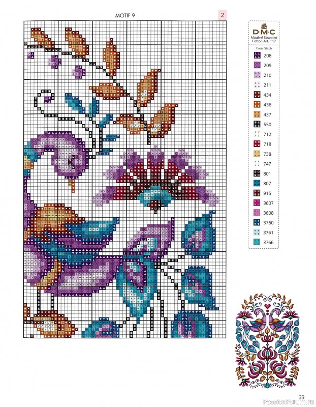 Коллекция вышивки в книге &laquo;Floral Folk Art in Cross Stitch&raquo;