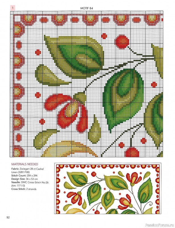 Коллекция вышивки в книге &laquo;Floral Folk Art in Cross Stitch&raquo;