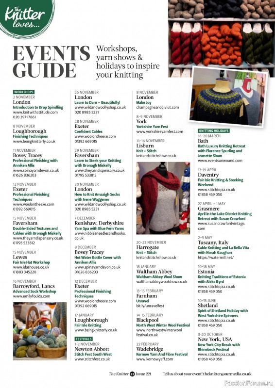 Вязаные проекты спицами в журнале «The Knitter №221 2025»