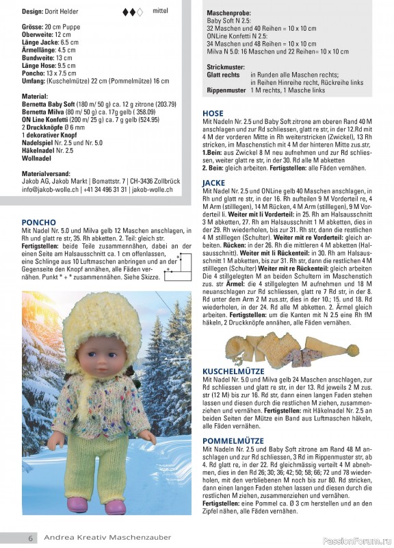 Вязаные модели для детей в журнале «Andrea Kreativ №4 2025»