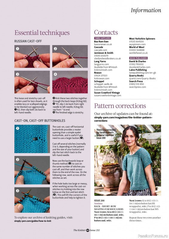 Вязаные проекты спицами в журнале «The Knitter №232 2026»