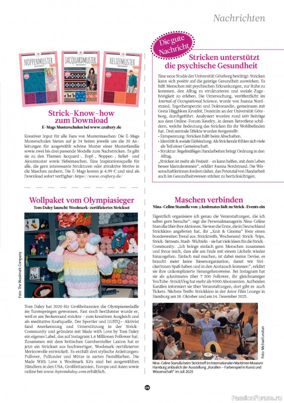 Вязаные проекты спицами в журнале «The Knitter №78 2025 Germany»
