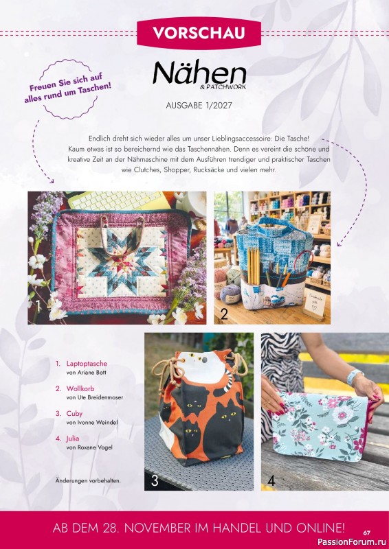 Коллекция проектов для рукодельниц в журнале «Nähen & Patchwork №6 2026»