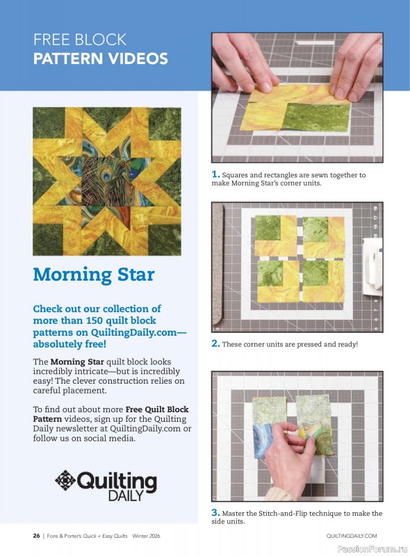 Коллекция проектов для рукодельниц в журнале &laquo;Quick+Easy Quilts - Winter 2026&raquo;